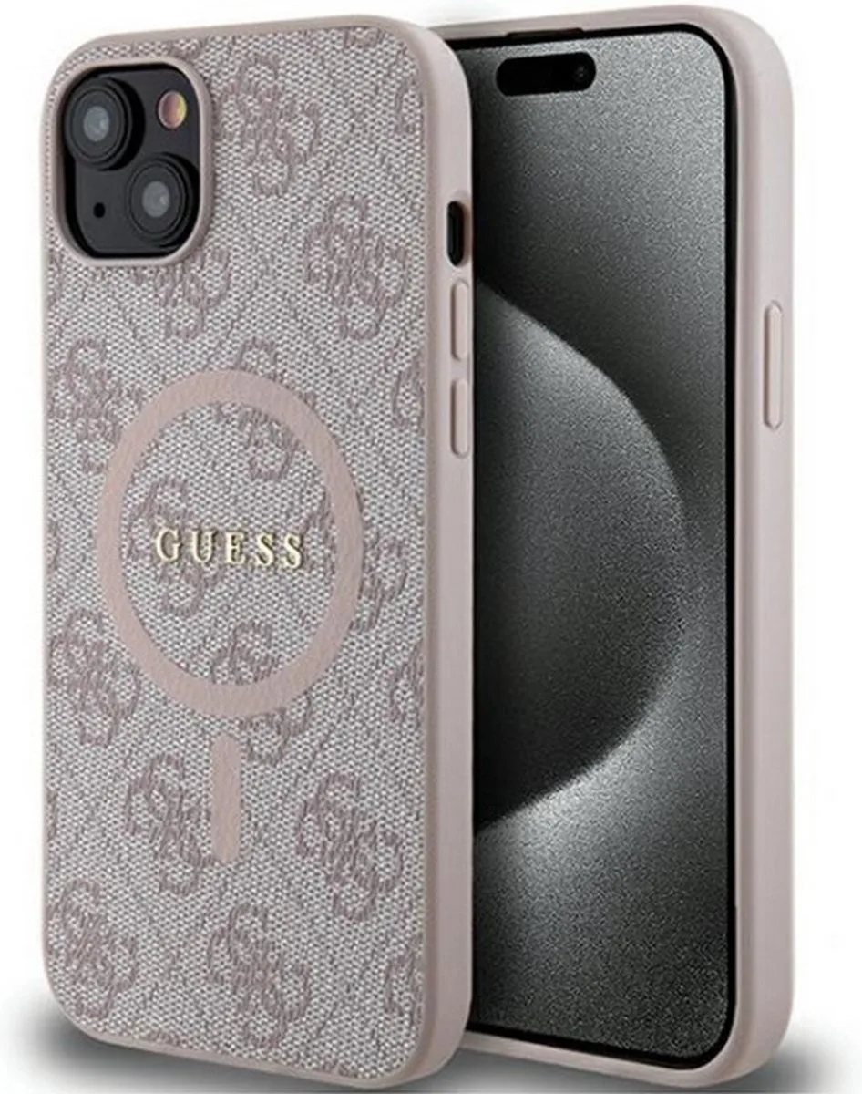 Guess 4G Back Case (MagSafe Compatible) - Geschikt voor Apple iPhone 14 (6.1") de Guess en Rose – photo produit