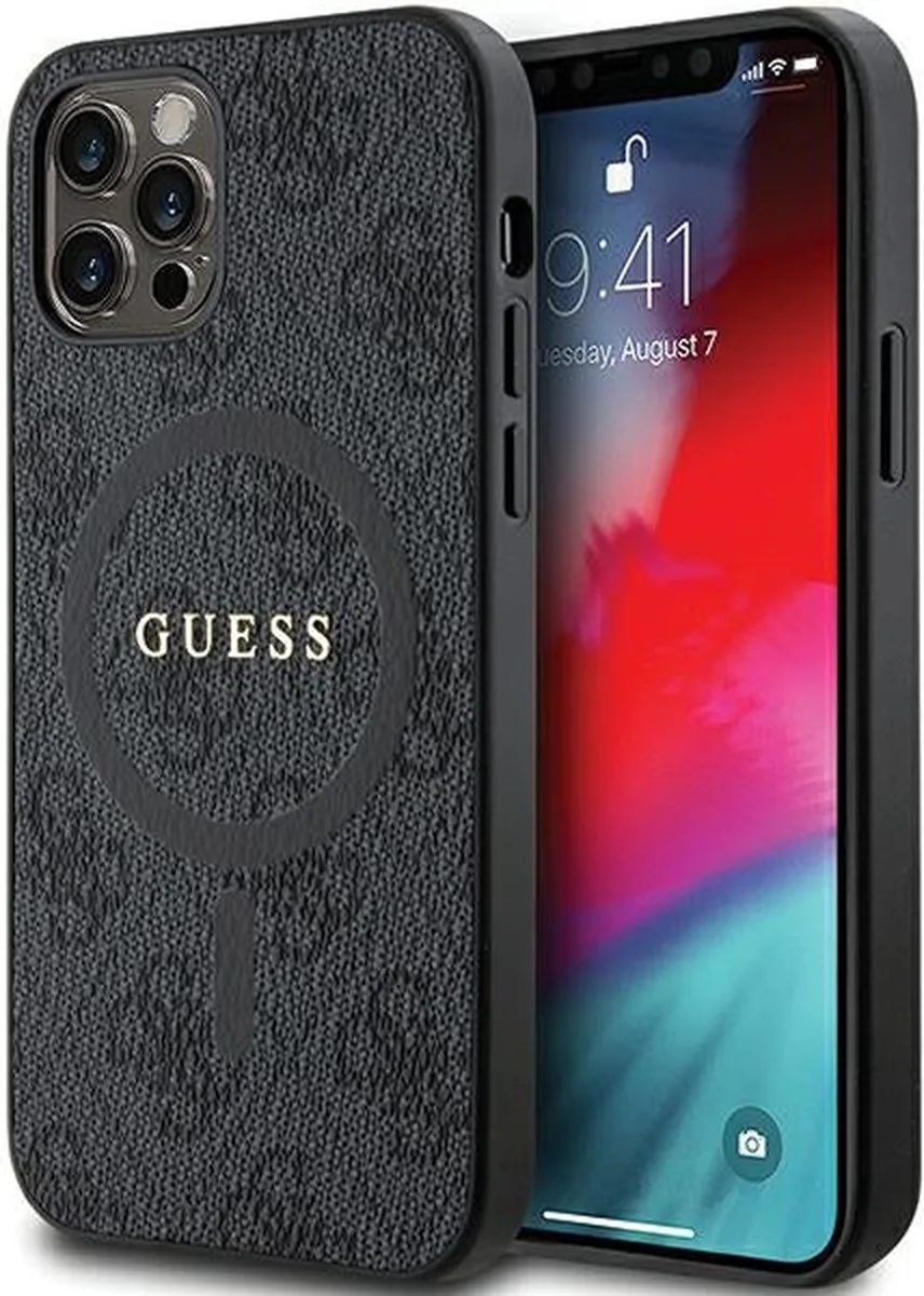 Guess 4G Back Case (MagSafe Compatible) - Geschikt voor Apple iPhone 13 Pro Max (6.7") van Guess in Zwart – productfoto
