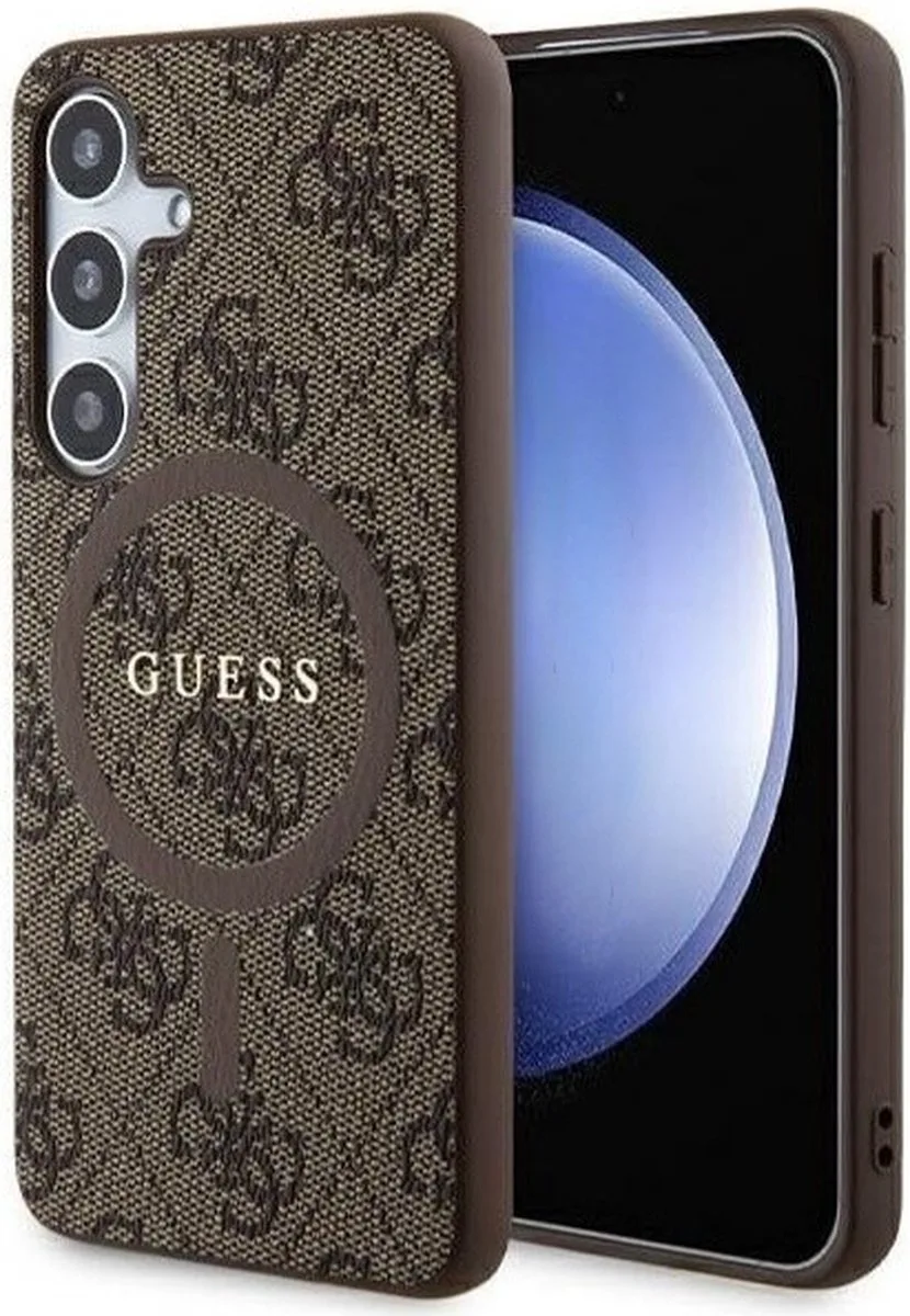 Guess 4G Back Case (MagSafe Compatible) - Geschikt voor Samsung Galaxy S24 (S921) van Guess in Bruin – productfoto