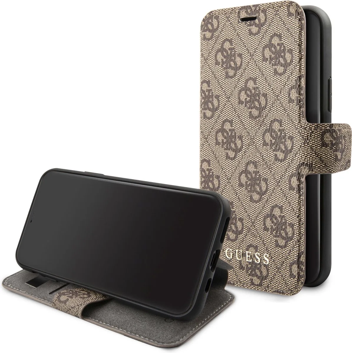 Guess 4G Book Case - Geschikt voor Apple iPhone 11 (6.1") von Guess in Braun – Produktfoto