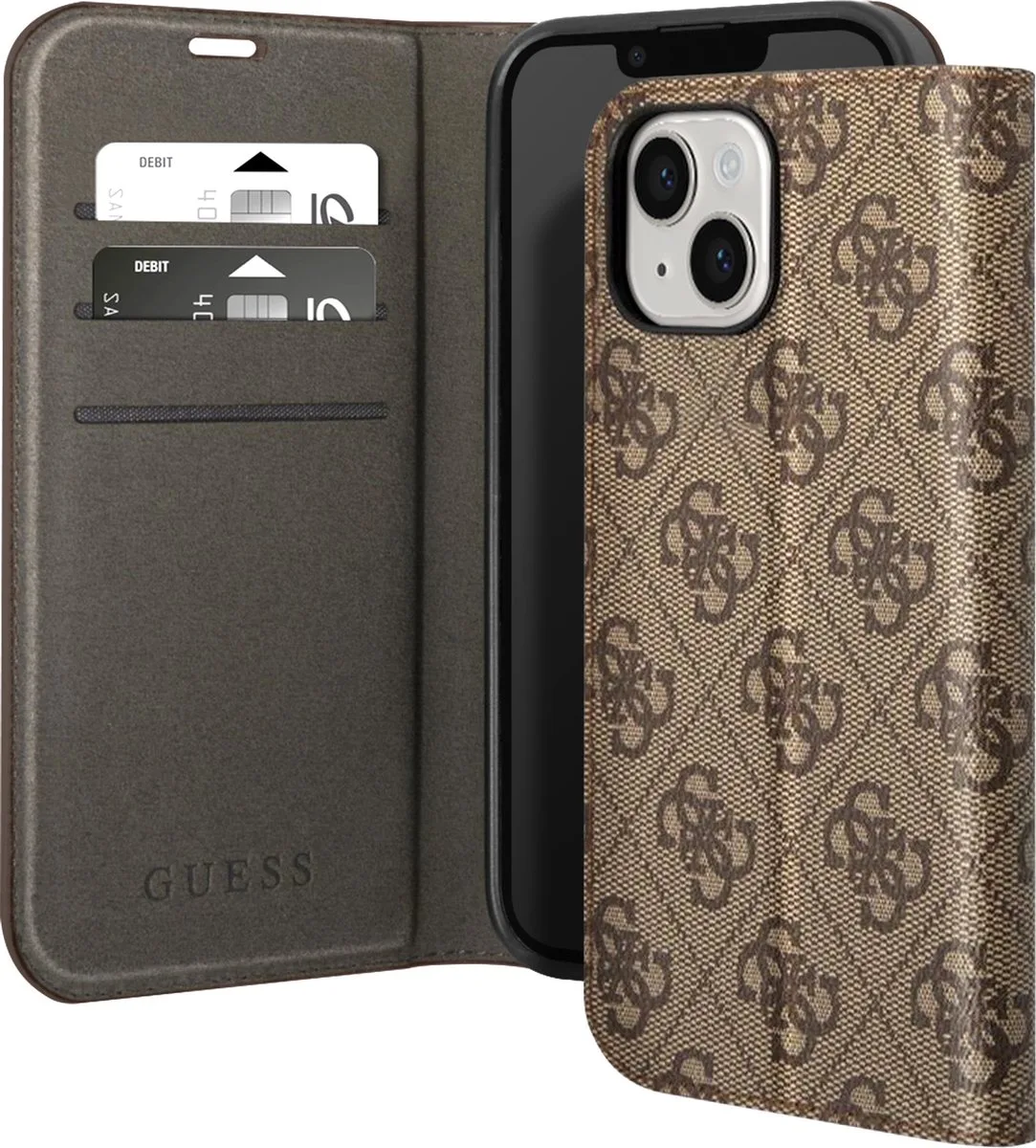 Guess 4G Book Case - Geschikt voor Apple iPhone 14 Plus (6.7") fra Guess i Brun – produktbillede
