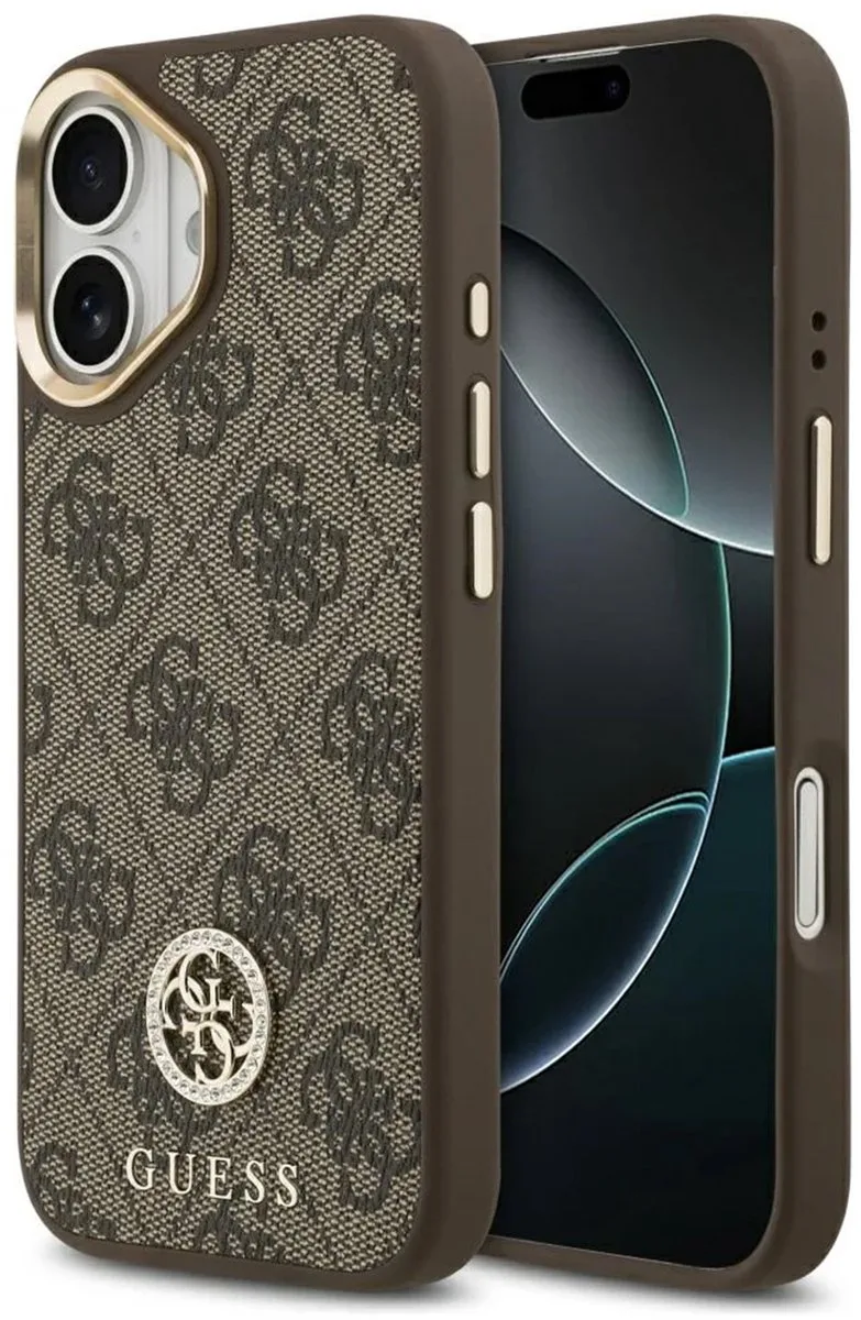 Guess 4G Case Strass Logo Magsafe Voor Iphone 17 Met Beschermingssysteem van Guess in Zwart – productfoto