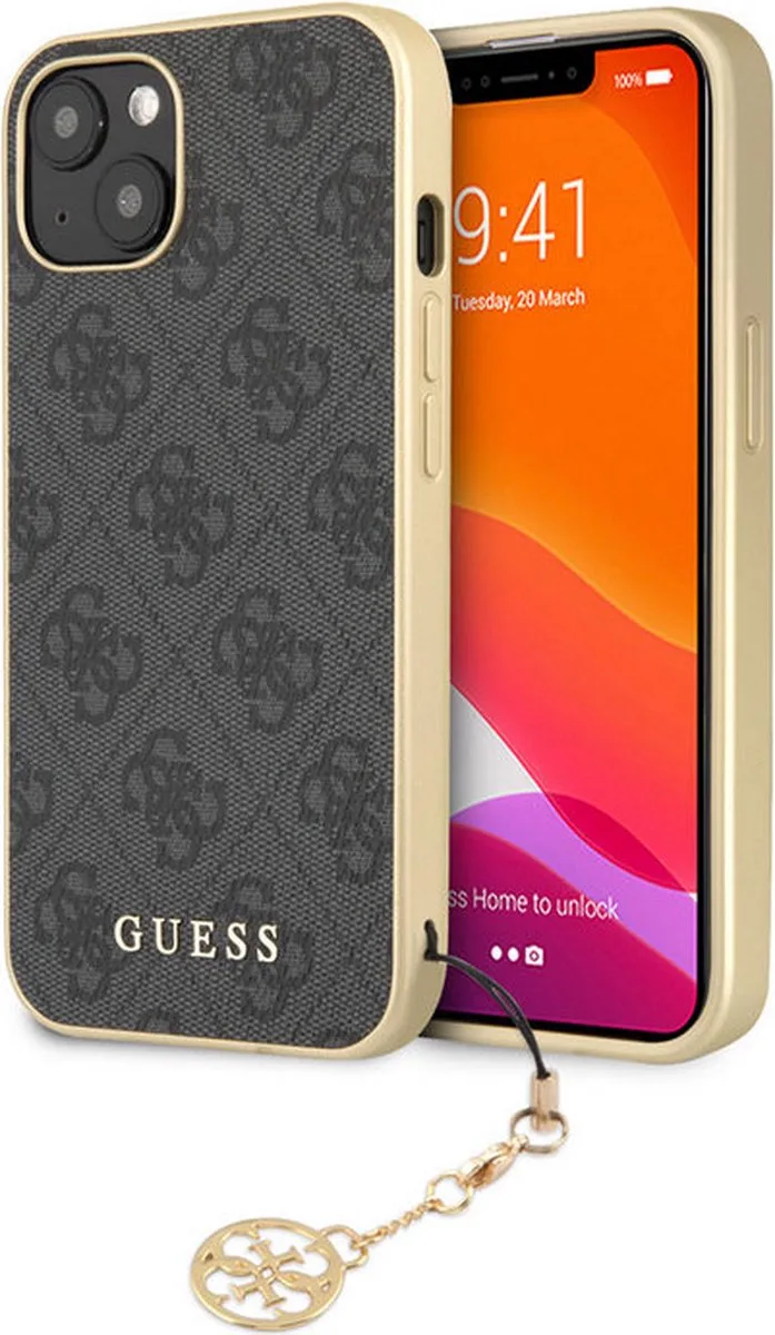 Guess 4G Charms Back Case - Geschikt voor Apple iPhone 13 Mini (5.4") från Guess i Grå – produktbild