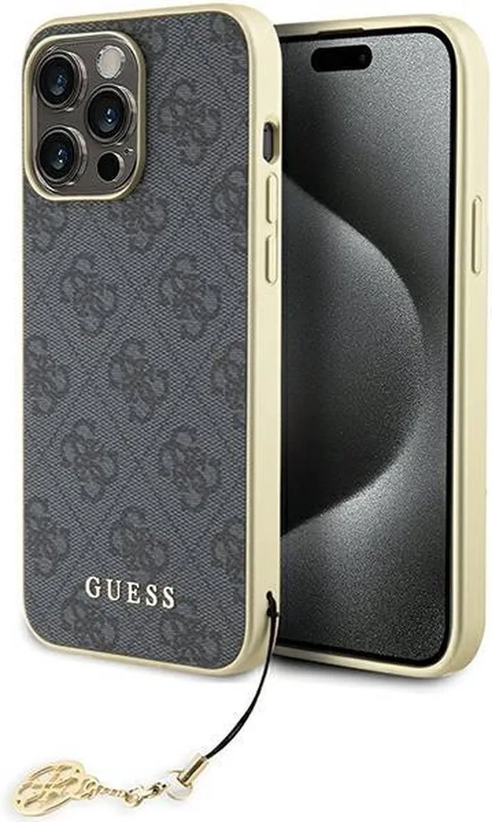 Guess 4G Charms Back Case - Geschikt voor Apple iPhone 15 Pro Max (6.7") van Guess in Grijs – productfoto
