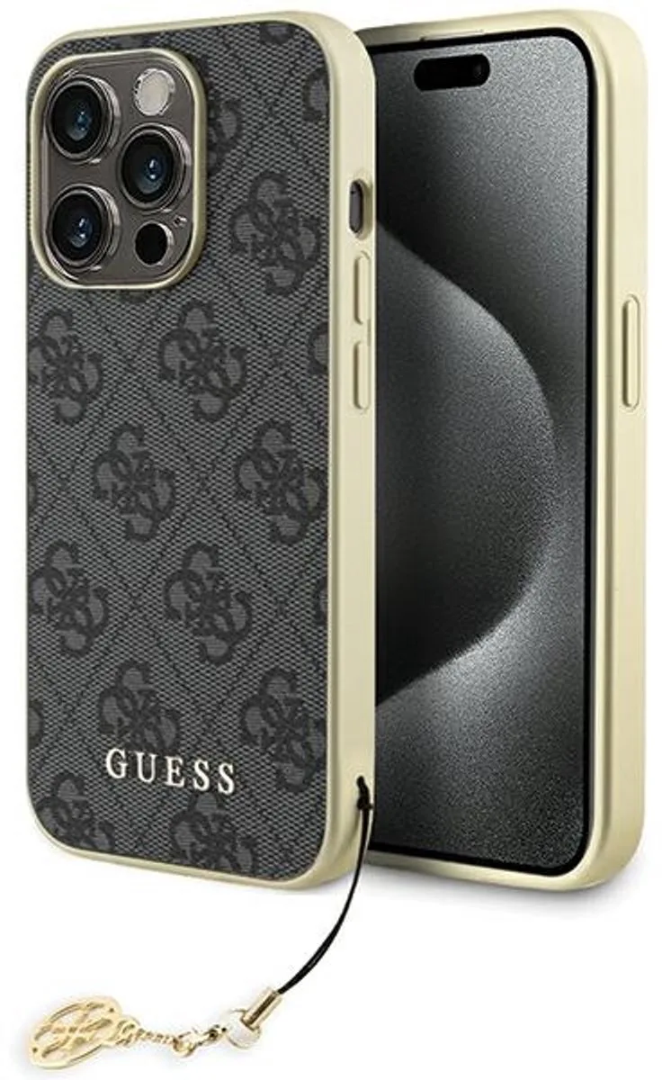 Guess 4G Charms Back Case - Geschikt voor Apple iPhone 15 Pro (6.1") van Guess in Grijs – productfoto
