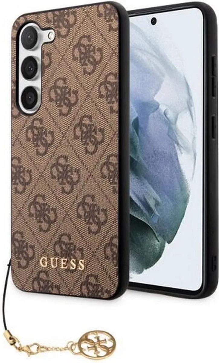 Guess 4G Charms Back Cover - Geschikt voor Samsung Galaxy S23 Plus (S916) van Guess in Bruin – productfoto