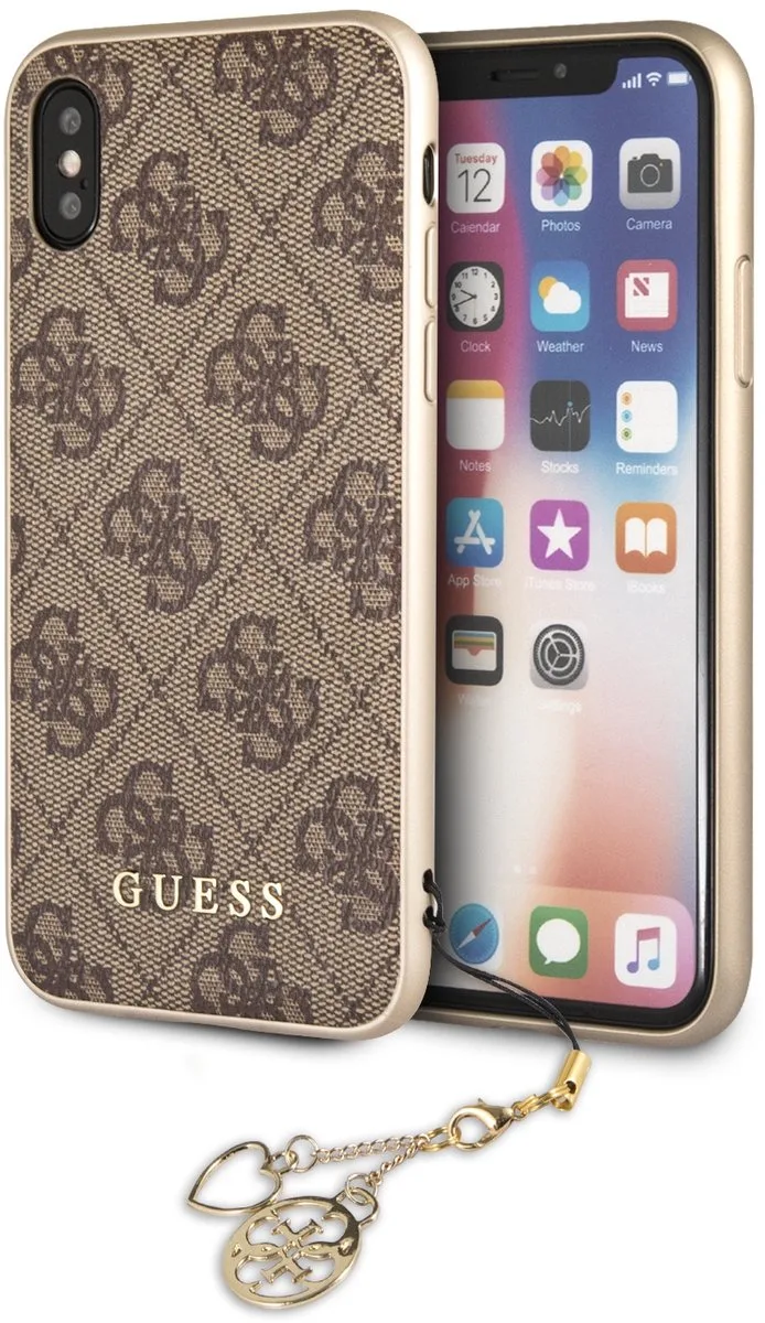 Guess 4G Charms Backcover Hoesje voor Apple iPhone X / Xs (5,8'') von Guess in Braun – Produktfoto
