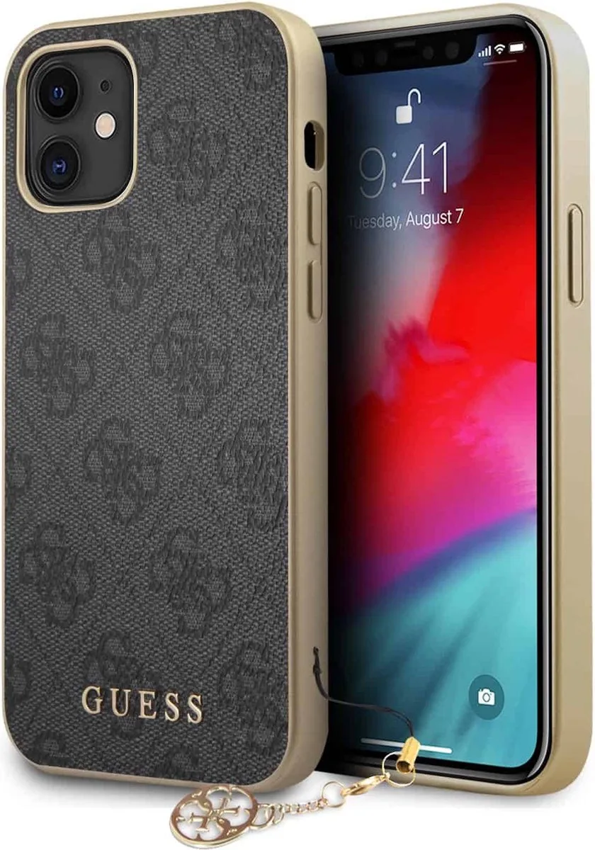 Guess 4G Charms Hard Case - Apple iPhone 12 Mini (5.4") van Guess in Grijs – productfoto