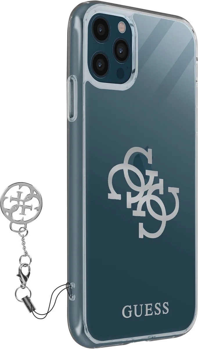 Guess 4G Charms Silver Logo Back Cover - Geschikt voor Apple iPhone 12 Pro Max (6.7") - Transparant från Guess i Transparent, Silver – produktbild