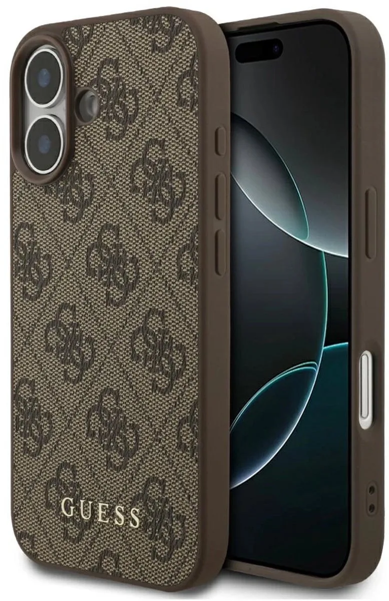 Guess 4G Classic Backcover hoesje - geschikt voor Apple iPhone 17 von Guess in Braun – Produktfoto