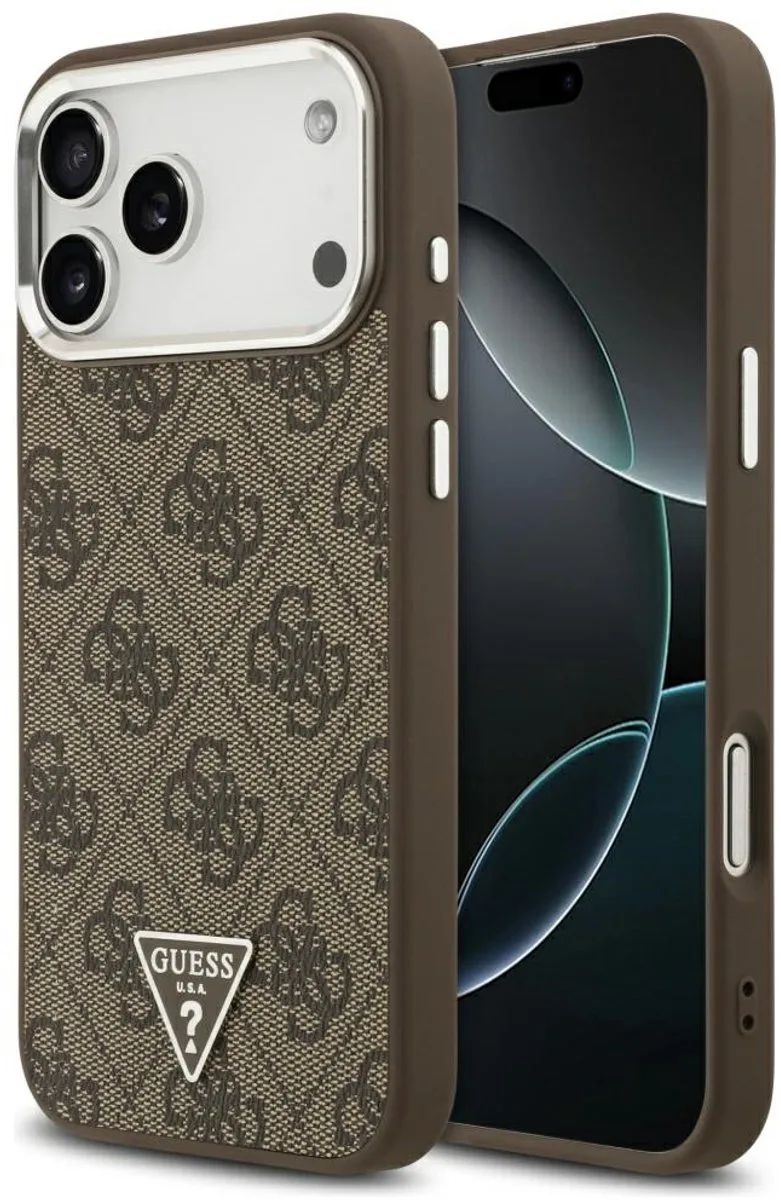 Guess 4G Driehoek Logo Magsafe Hoesje Voor Iphone 17 Pro Max Elegante Bescherming de Guess en Noir – photo produit