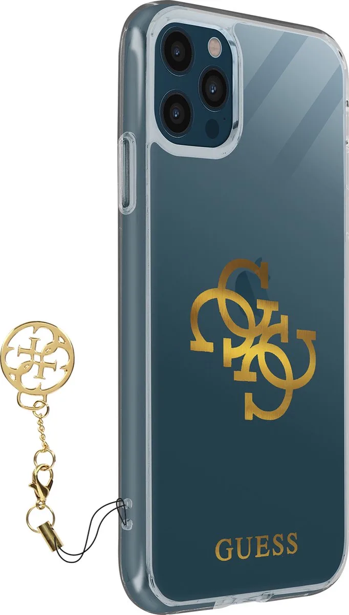 Guess 4G Gold Logo Back Cover Charms - Apple iPhone 12 Pro Max (6.7") - Transparant från Guess i Transparent, Guld – produktbild