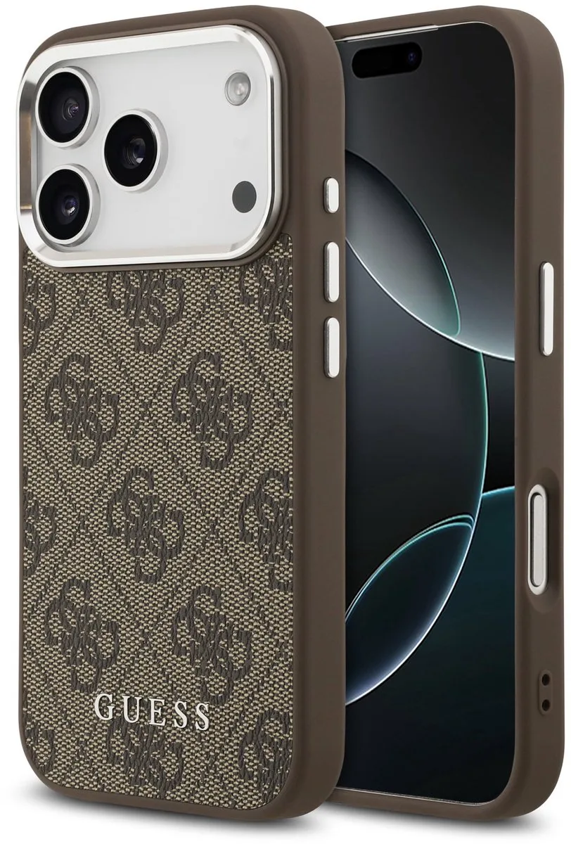 Guess 4G hoesje - Geschikt voor iPhone 17 Pro en geschikt voor iPhone 18 Pro - Geschikt voor MagSafe von Guess in Braun – Produktfoto