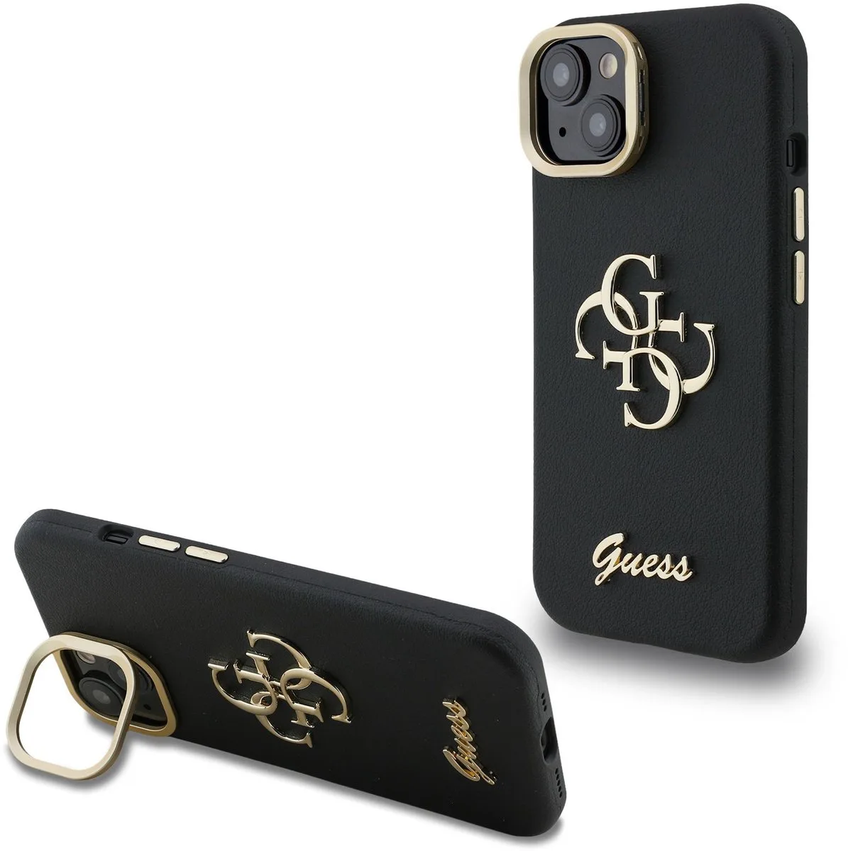 Guess 4G Logo met Camerastand functie geschikt voor iPhone 15 hoesje de Guess en Noir – photo produit