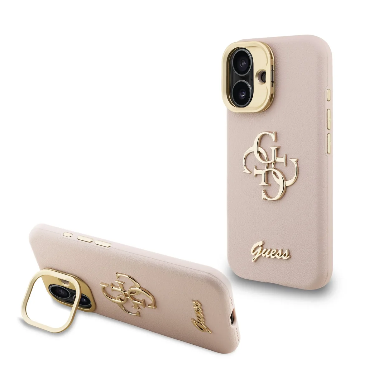 Guess 4G Logo met Camerastand functie iPhone 16 hoesje - Roze fra Guess – produktbillede