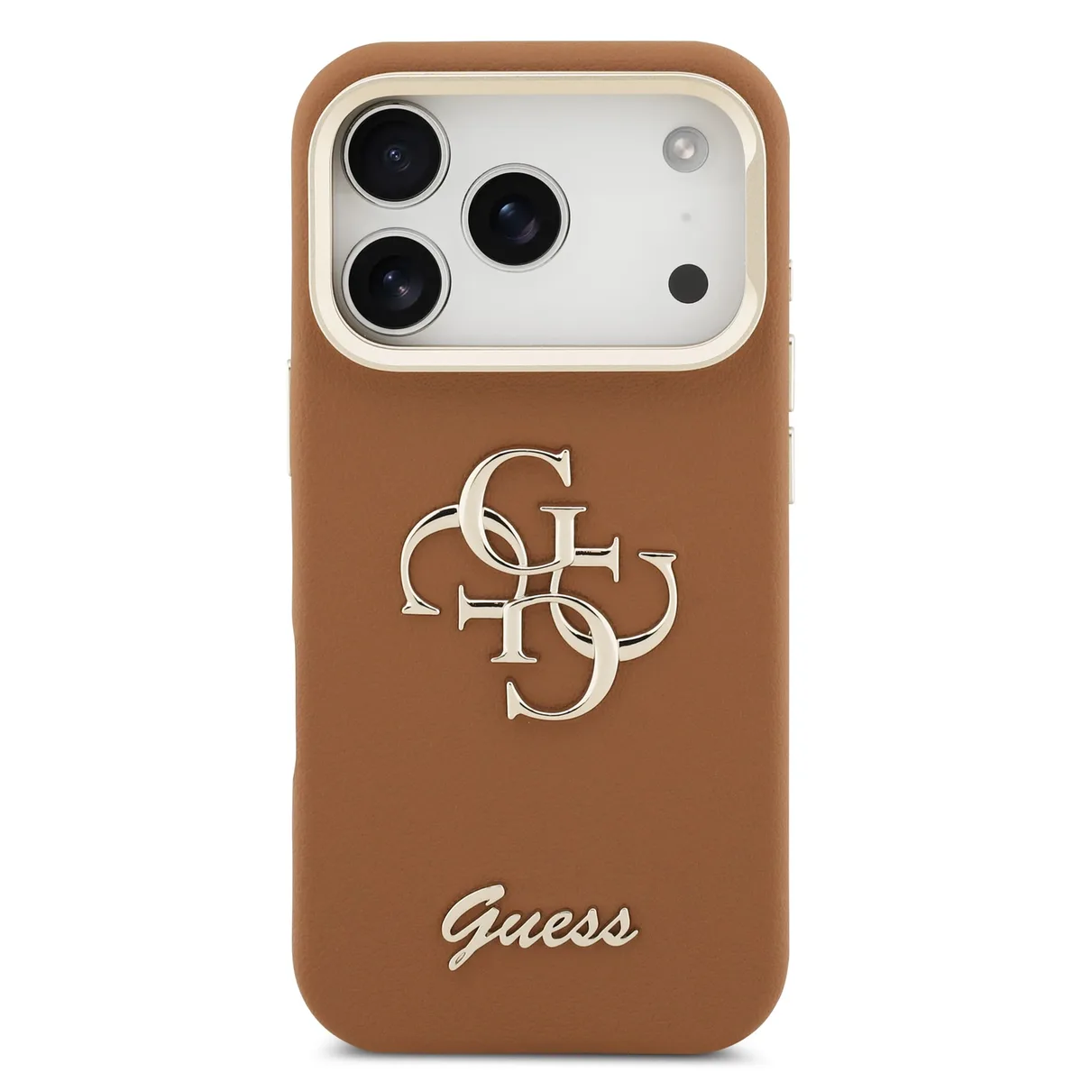 Guess 4G Logo met Camerastand functie iPhone 17 Pro / 18 Pro hoesje - Bruin van Guess – productfoto