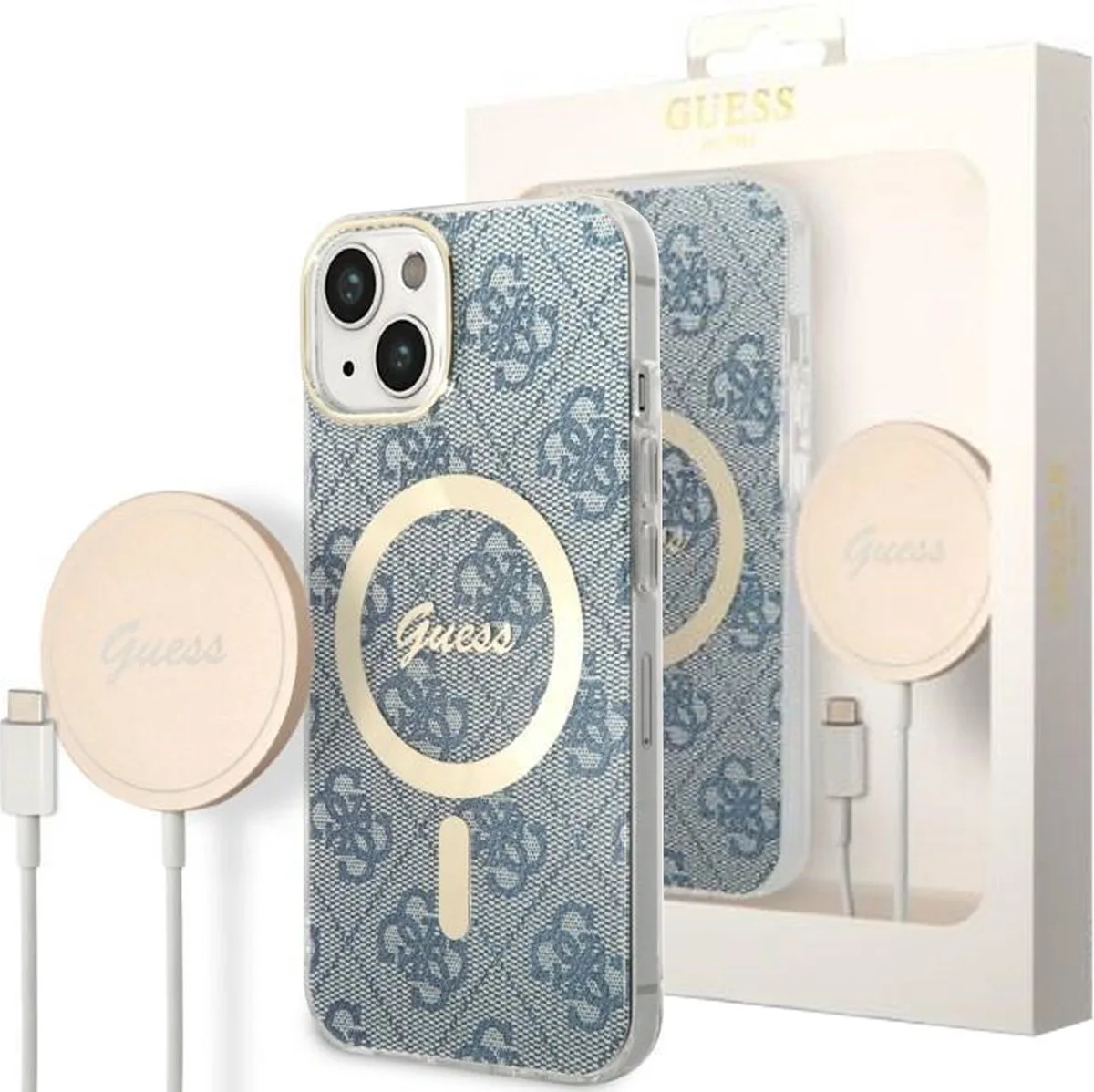 Guess 4G MagSafe Back Case - Apple iPhone 14 (6.1") fra Guess i Blå – produktbillede