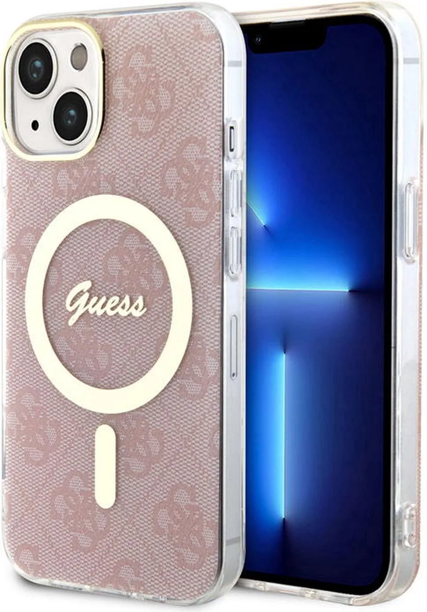 Guess 4G MagSafe Compatible Back Case - Apple iPhone 14 (6.1") de Guess en Rose – photo produit