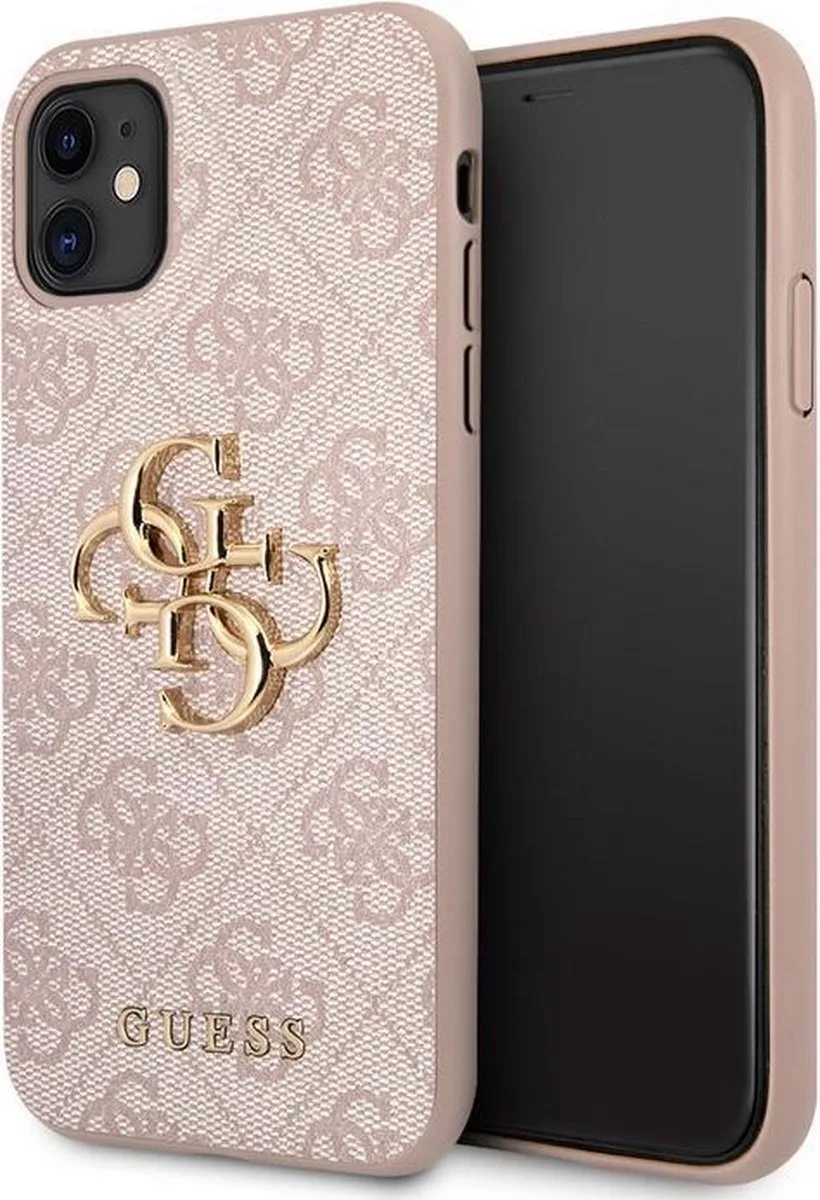 Guess 4G Metal Logo Back Case - Geschikt voor Apple iPhone 11 (6.1") van Guess in Roze – productfoto