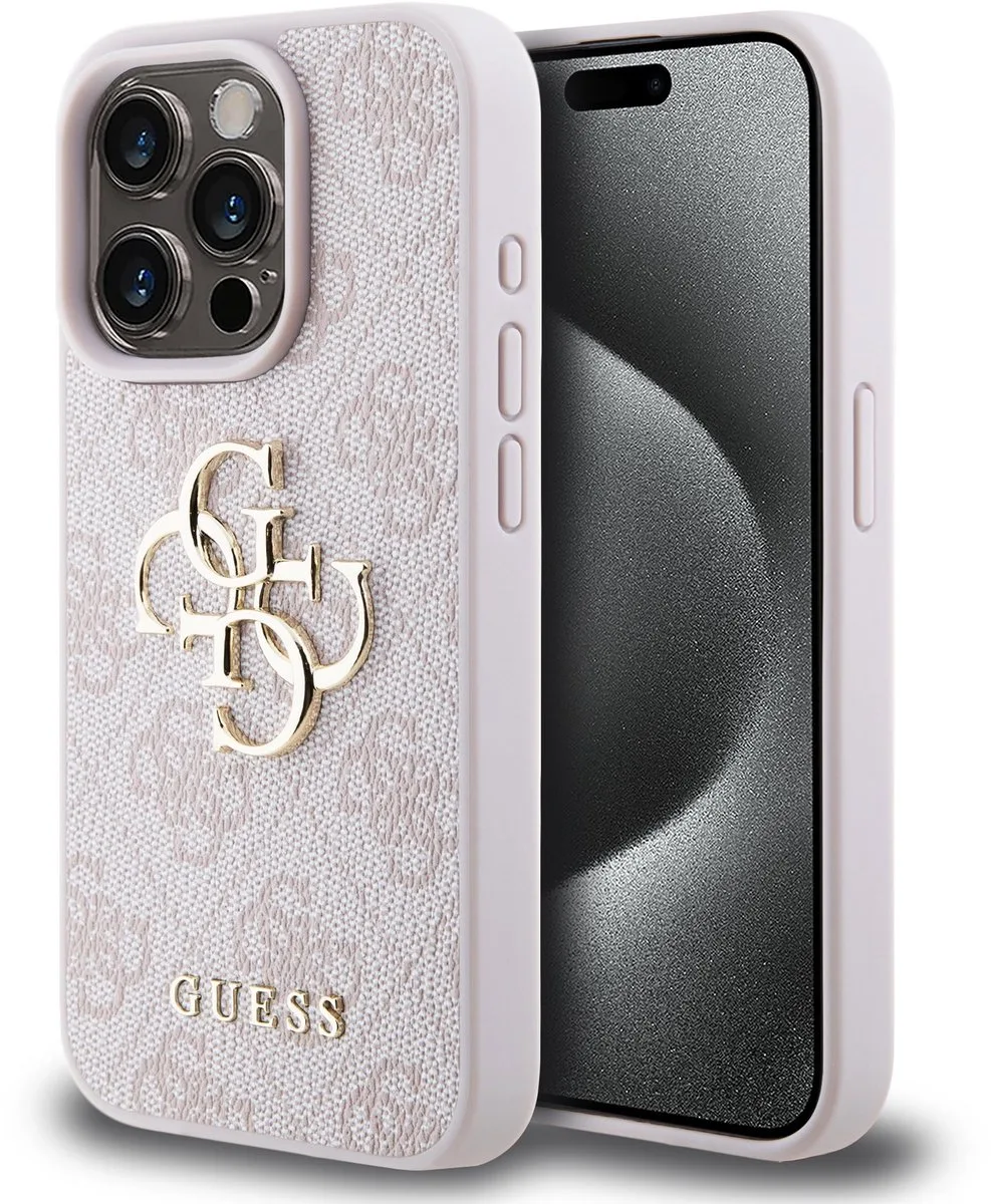 Guess 4G Metal Logo Back Case - Geschikt voor Apple iPhone 15 Pro Max (6.7") de Guess en Rose – photo produit