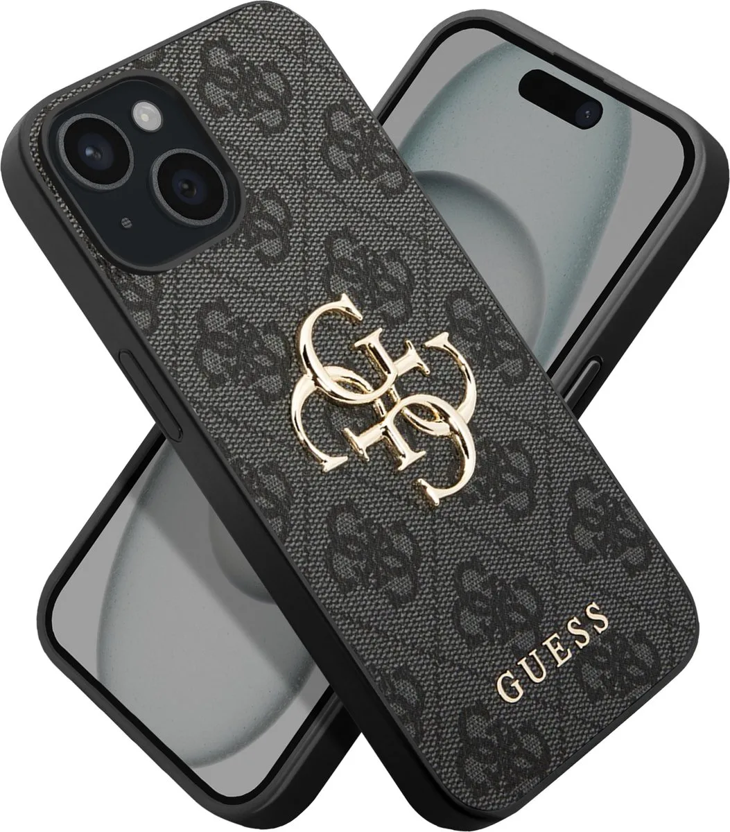 Guess 4G Metal Logo Back Case - Geschikt voor Apple iPhone 15 (6.1") van Guess in Grijs – productfoto