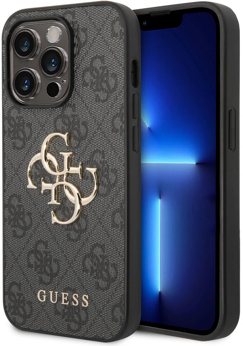 Guess 4G Metal Logo Back Case - Geschikt voor Apple iPhone 15 Pro Max (6.7") de Guess en Gris – photo produit