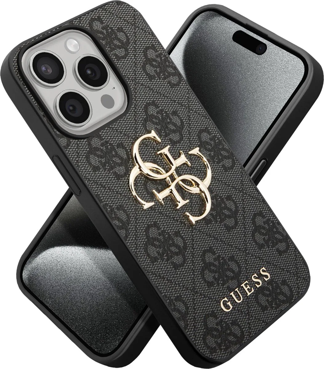 Guess 4G Metal Logo Back Case - Geschikt voor Apple iPhone 15 Pro (6.1") van Guess in Grijs – productfoto