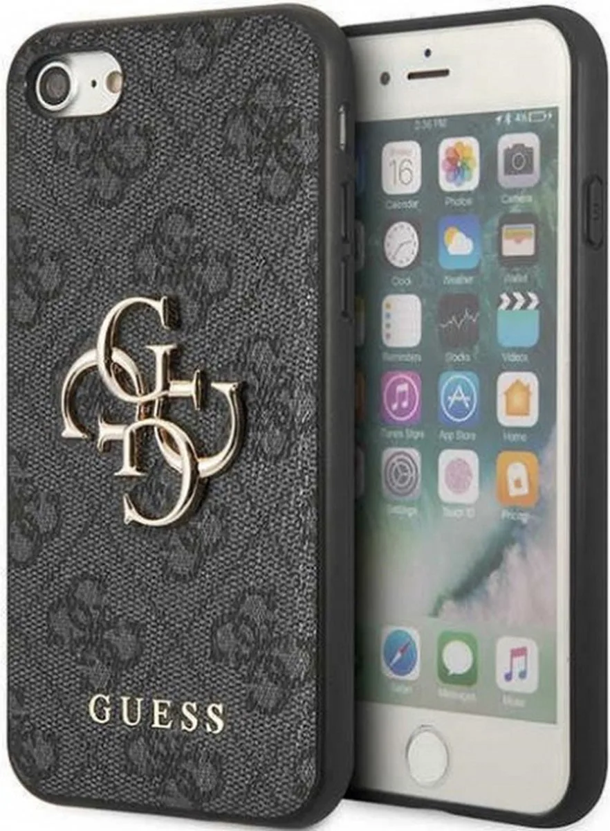 Guess 4G Metal Logo Back Case - Geschikt voor Apple iPhone 7/8/SE (2020/2022) van Guess in Grijs – productfoto