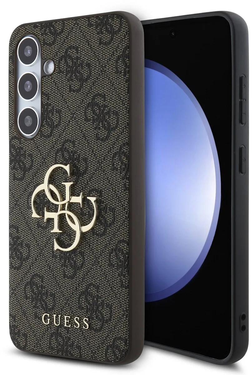 Guess 4G Metal Logo Back Case - Geschikt voor Samsung Galaxy S24 FE (Fan edition) van Guess in Bruin – productfoto