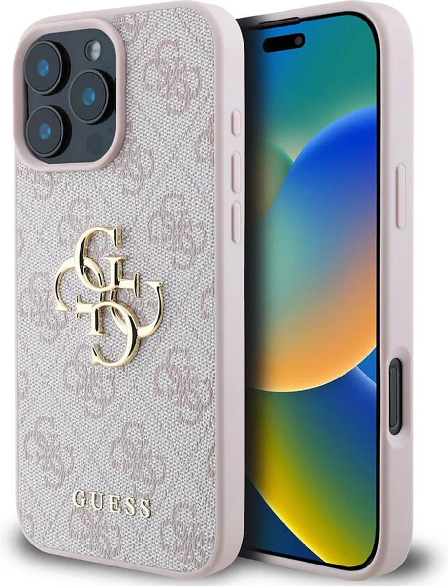 Guess 4G Metal Logo Backcover geschikt voor Apple iPhone 16 Pro Max de Guess en Rose – photo produit