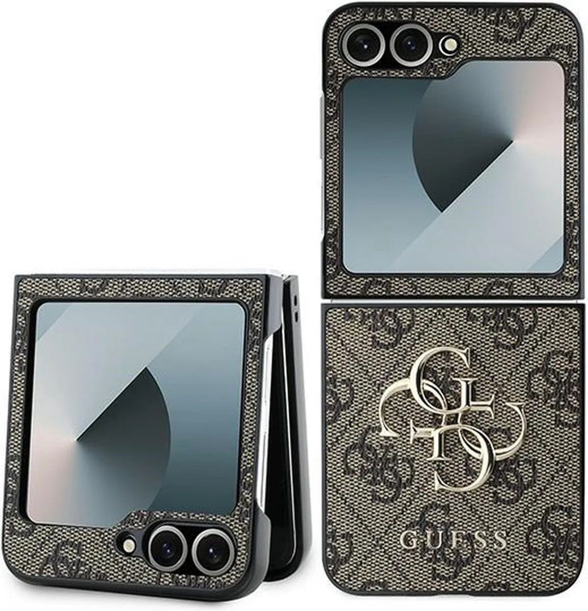 Guess 4G Metal Logo Backcover hoesje - voor Samsung Galaxy Z Flip6 / Flip7 FE van Guess in Bruin – productfoto