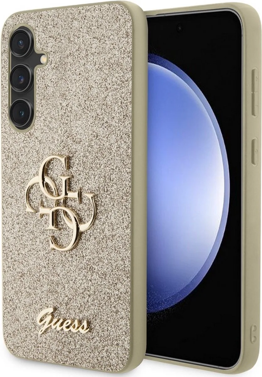 Guess 4G Metal Logo Glitter Back Case - Geschikt voor Samsung Galaxy S23 FE (S711) de Guess en Or – photo produit