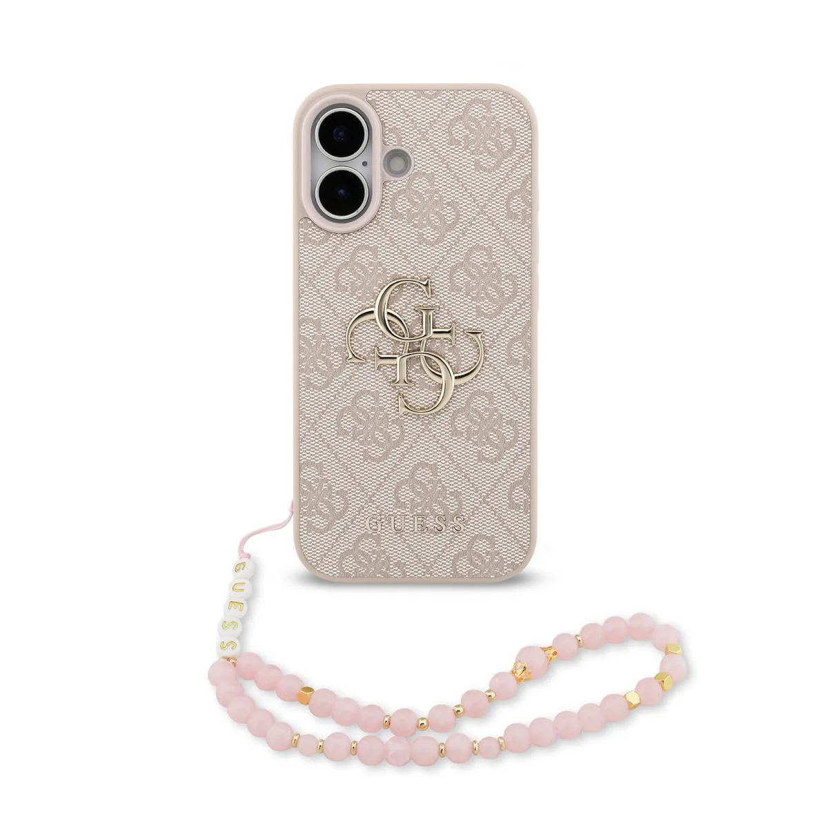 Guess 4G Metal Logo iPhone 17 hoesje - Met Polskoord - Roze de Guess – photo produit