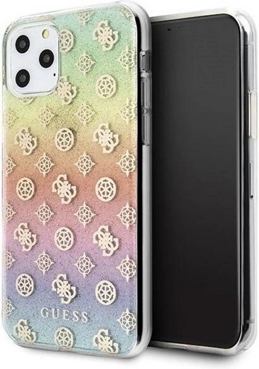 Guess 4G Peony Iridescent Glitter Back Cover voor Apple iPhone 11 Pro (5.8") - Regenboog by Guess in Multicolour – product photo