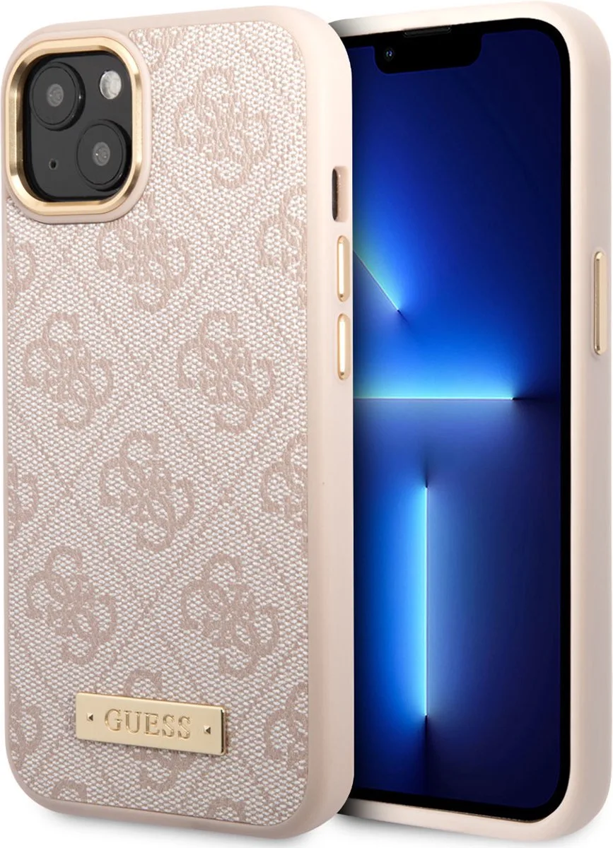 Guess 4G Plaque Back Case voor Apple iPhone 14 Plus (6.7") - Geschikt voor Apple MagSafe fra Guess i Lyserød – produktbillede