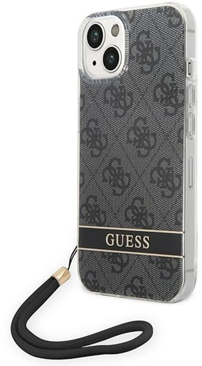 Guess 4G Printed Back Case met Strap - Geschikt voor Apple iPhone 14 Plus (6.7") de Guess en Noir – photo produit