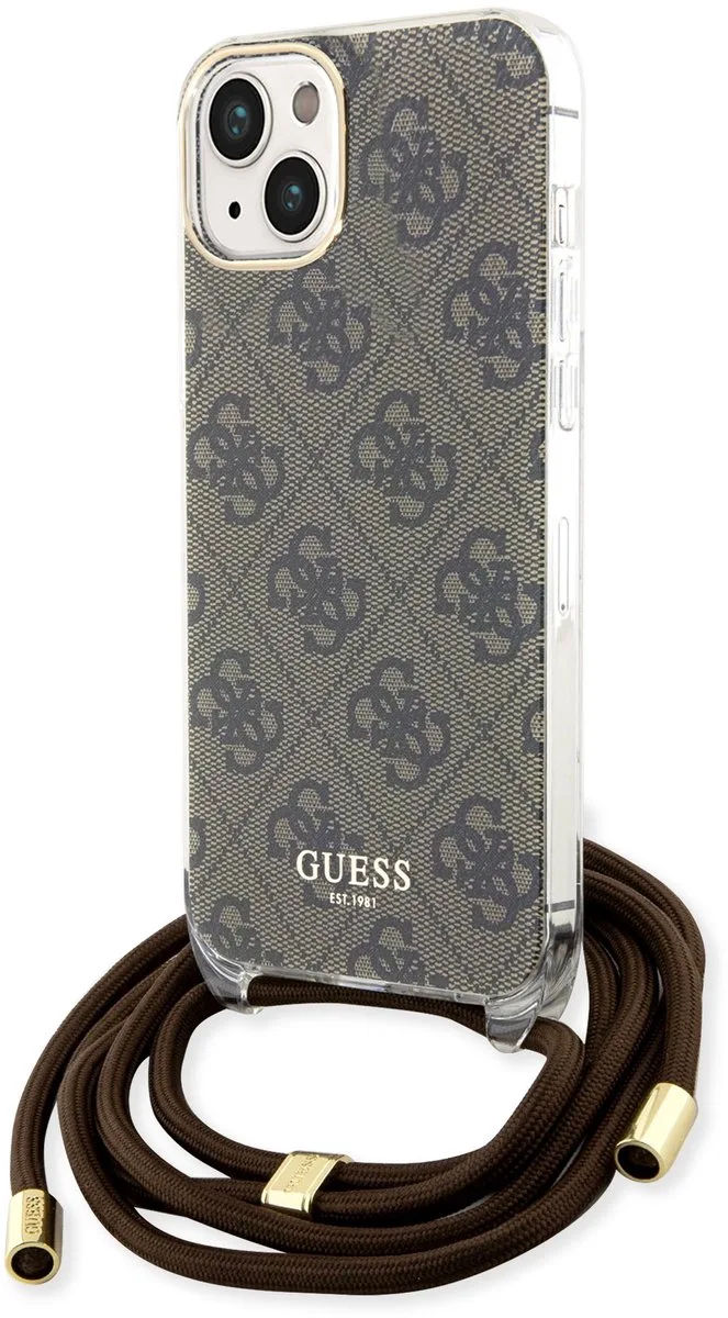Guess 4G Printed Crossbody Back Case - Apple iPhone 15 (6.1") von Guess in Braun – Produktfoto