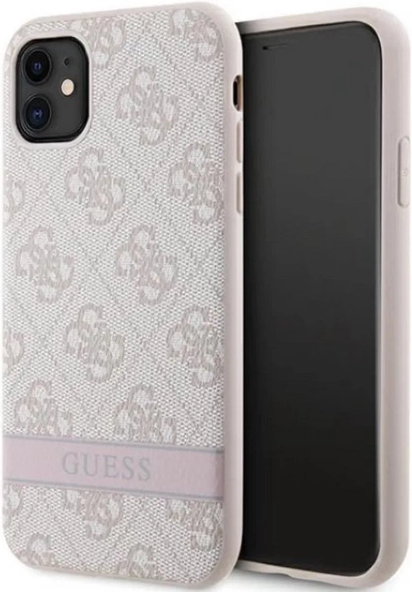 Guess 4G Printed Stripe Back Case - Geschikt voor Apple iPhone 11 (6.1") von Guess in Rosa – Produktfoto