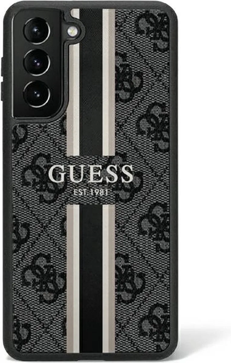 Guess 4G Printed Stripe Back Case geschikt voor Samsung Galaxy S23 Ultra (S918) fra Guess i Grå – produktbillede