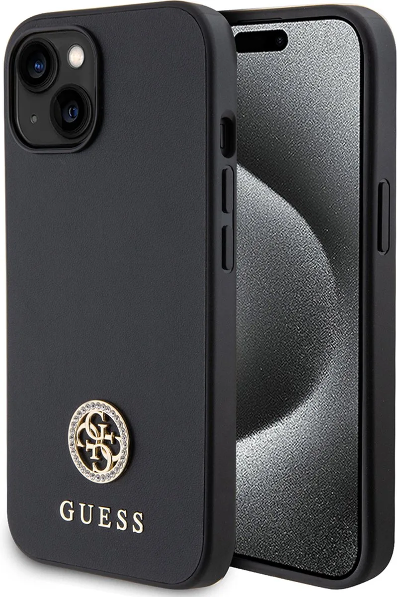 Guess 4G Strass Metal Logo Back Case - Geschikt voor Apple iPhone 15 (6.1") de Guess en Noir – photo produit