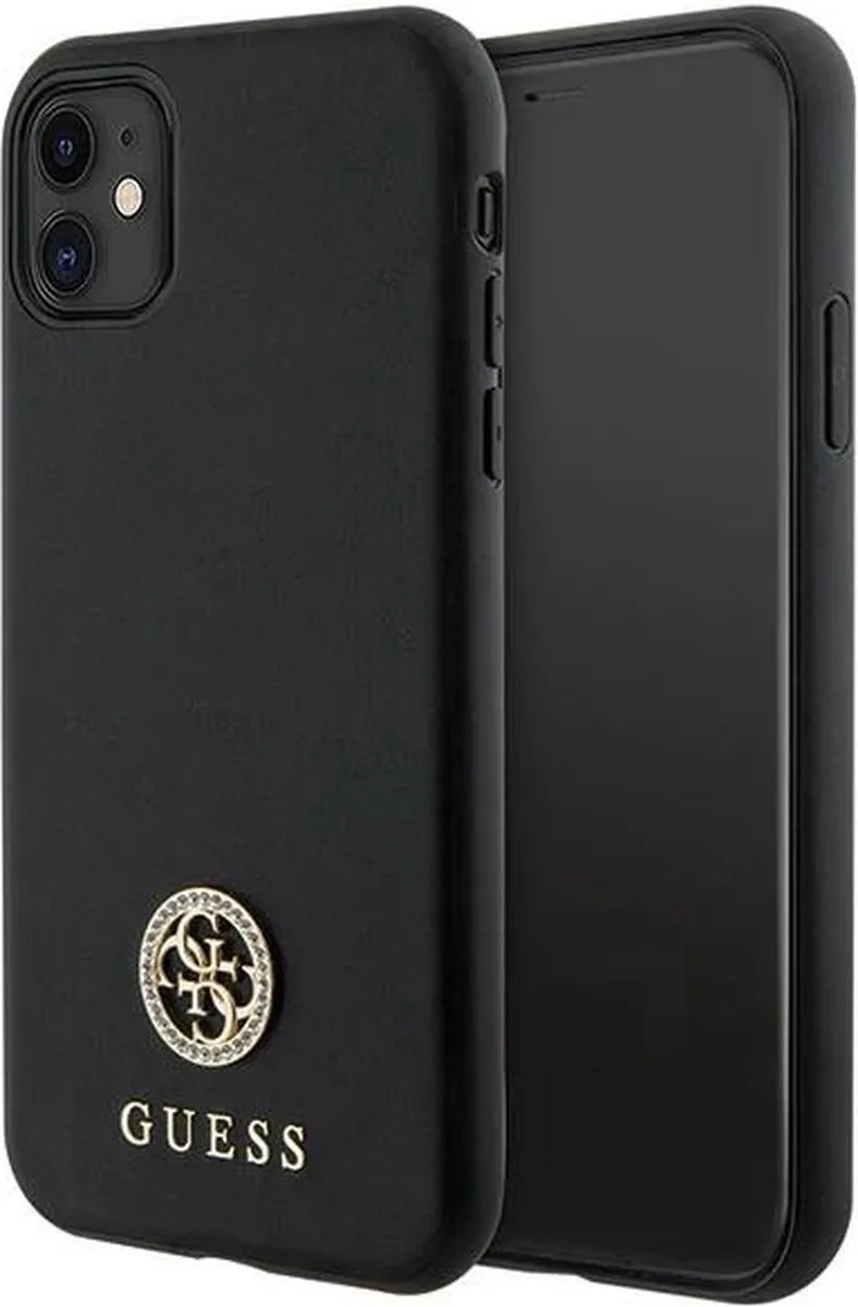 Guess 4G Strass Metal Logo Back Case - Geschikt voor Apple iPhone 11 (6.1") de Guess en Noir – photo produit