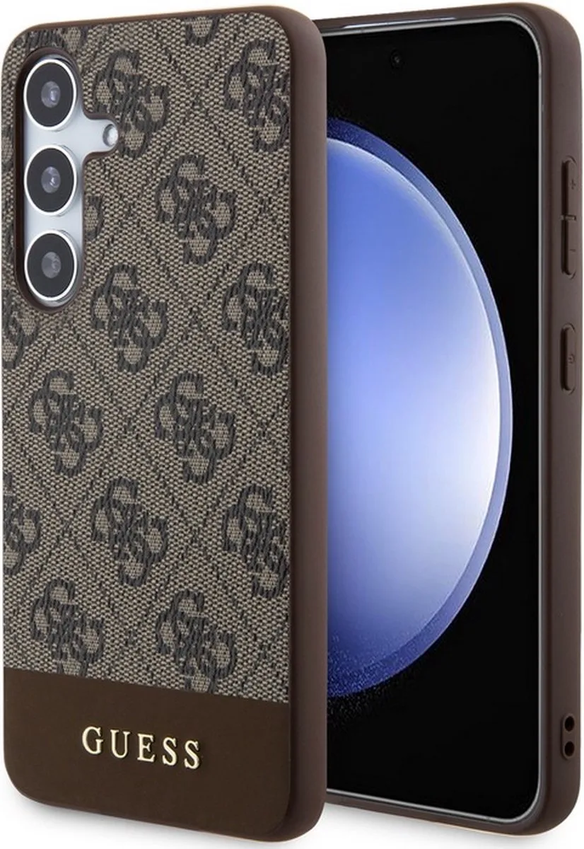 Guess 4G Stripe Back Case - Geschikt voor Samsung Galaxy S24 Plus (S926) von Guess in Braun – Produktfoto