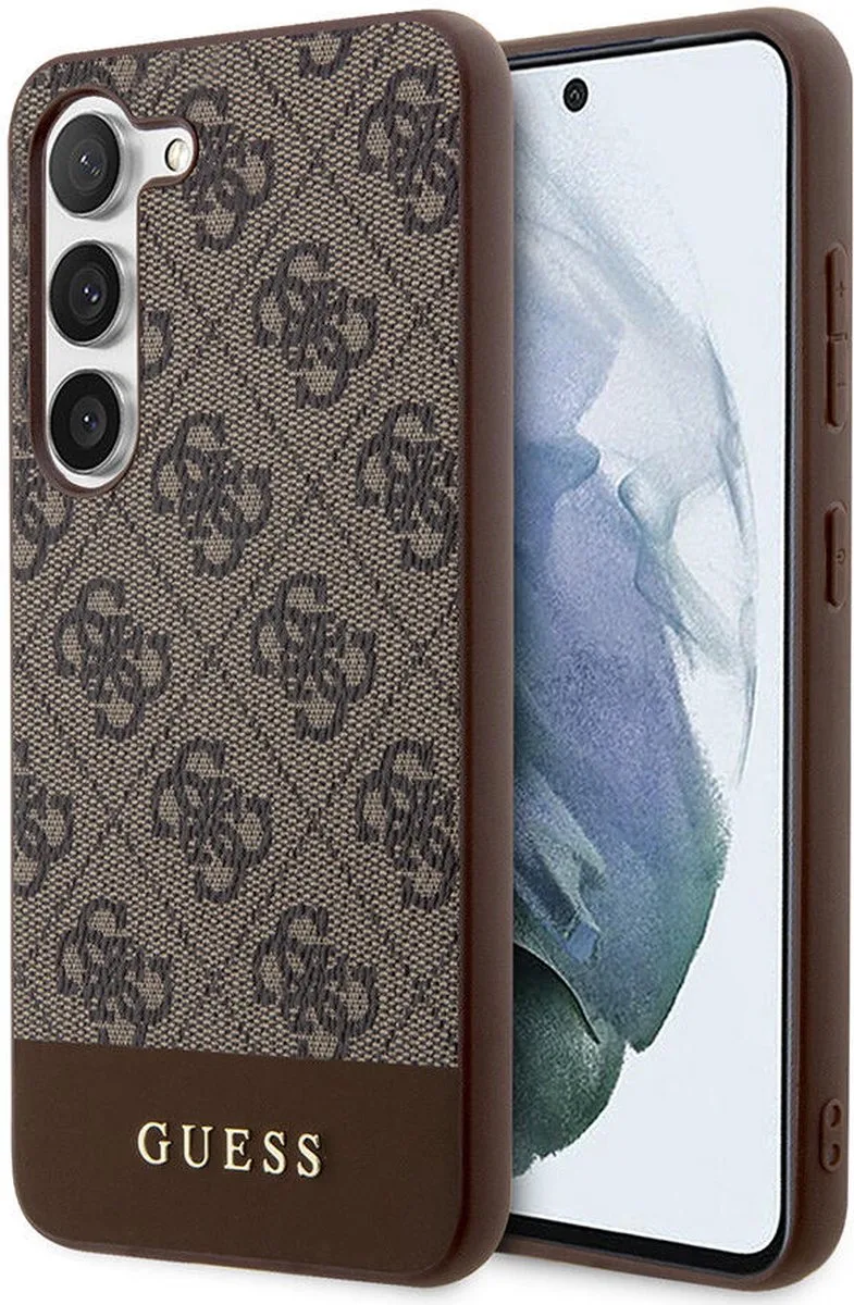 Guess 4G Stripe Back Case - Geschikt voor Samsung Galaxy S24 (S921) fra Guess i Brun – produktbillede
