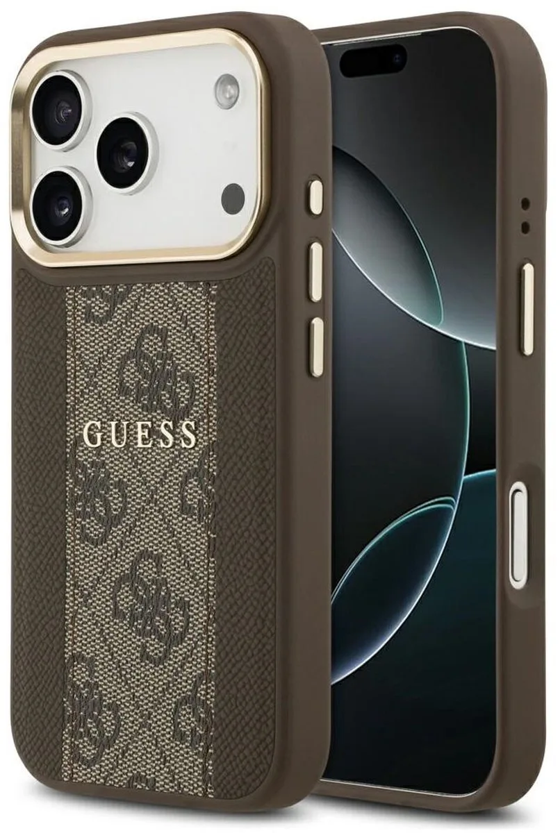 Guess 4G Stripe Case Voor Iphone 17 Pro Max Met Magsafe En Stijlvol fra Guess i Brun – produktbillede