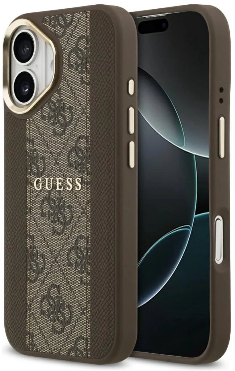 Guess 4G Stripe Magsafe Case Voor Iphone 17 Hoge Bescherming Met Magnetische fra Guess i Brun – produktbillede