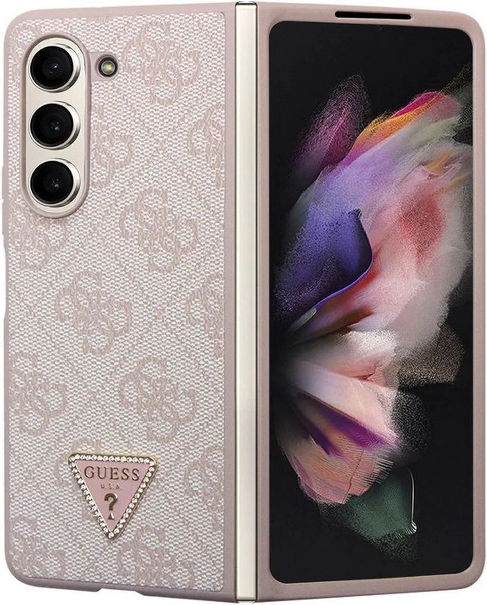Guess 4G Triangle Back Case - Geschikt voor Samsung Galaxy Z Fold 5 (F946) van Guess in Roze – productfoto
