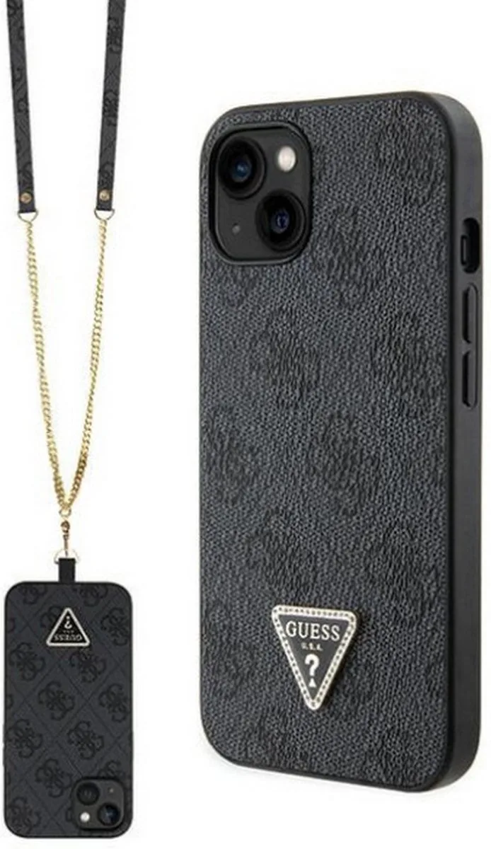 Guess 4G Triangle Crossbody Case - Apple iPhone 13 (6.1") de Guess en Noir – photo produit