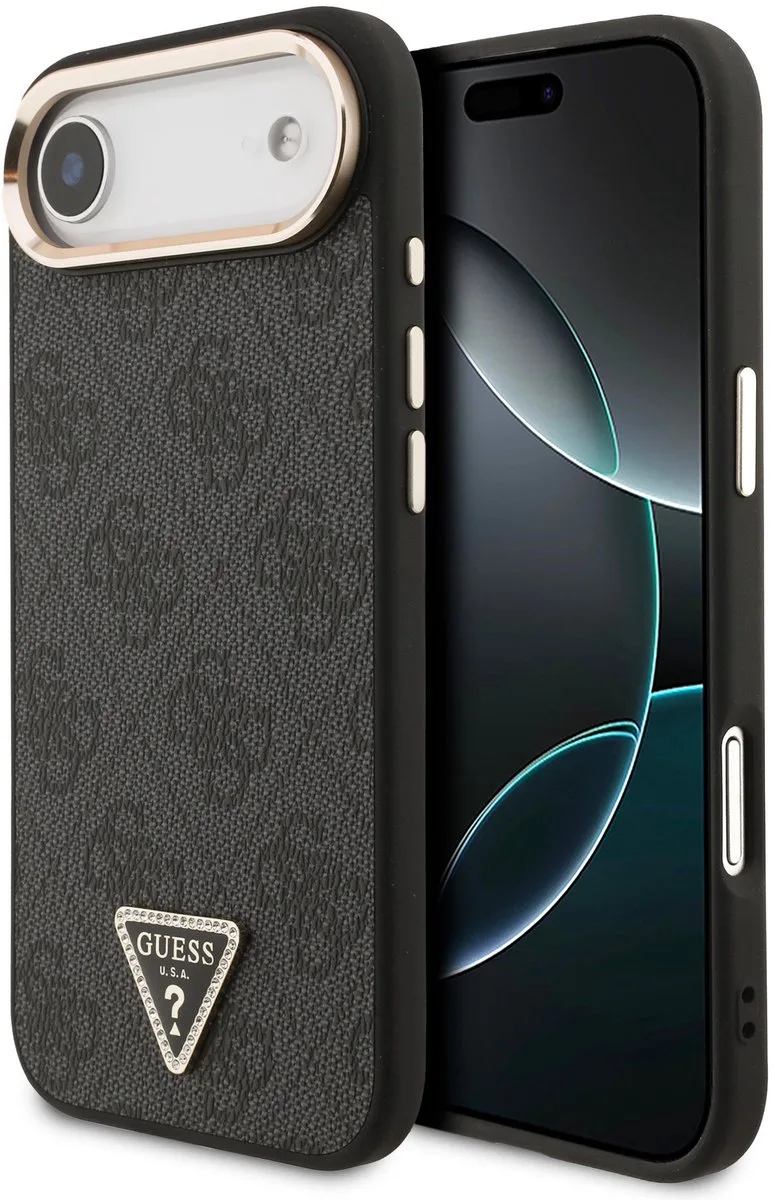 Guess 4G Triangle geschikt voor iPhone Air hoesje – MagSafe compatibel de Guess en Gris – photo produit