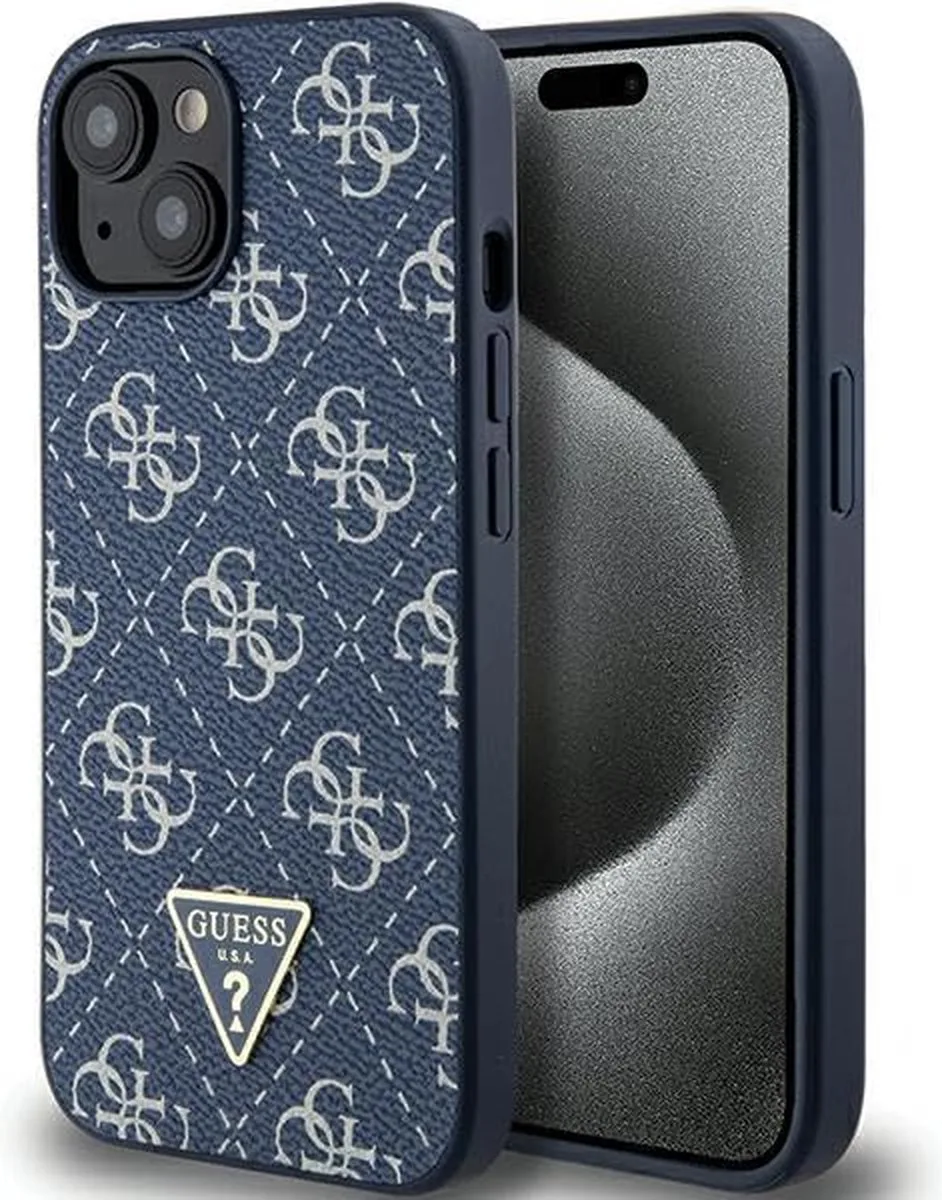 Guess 4G Triangle Logo Back Case - Geschikt voor Apple iPhone 15 Plus (6.7") van Guess in Blauw – productfoto