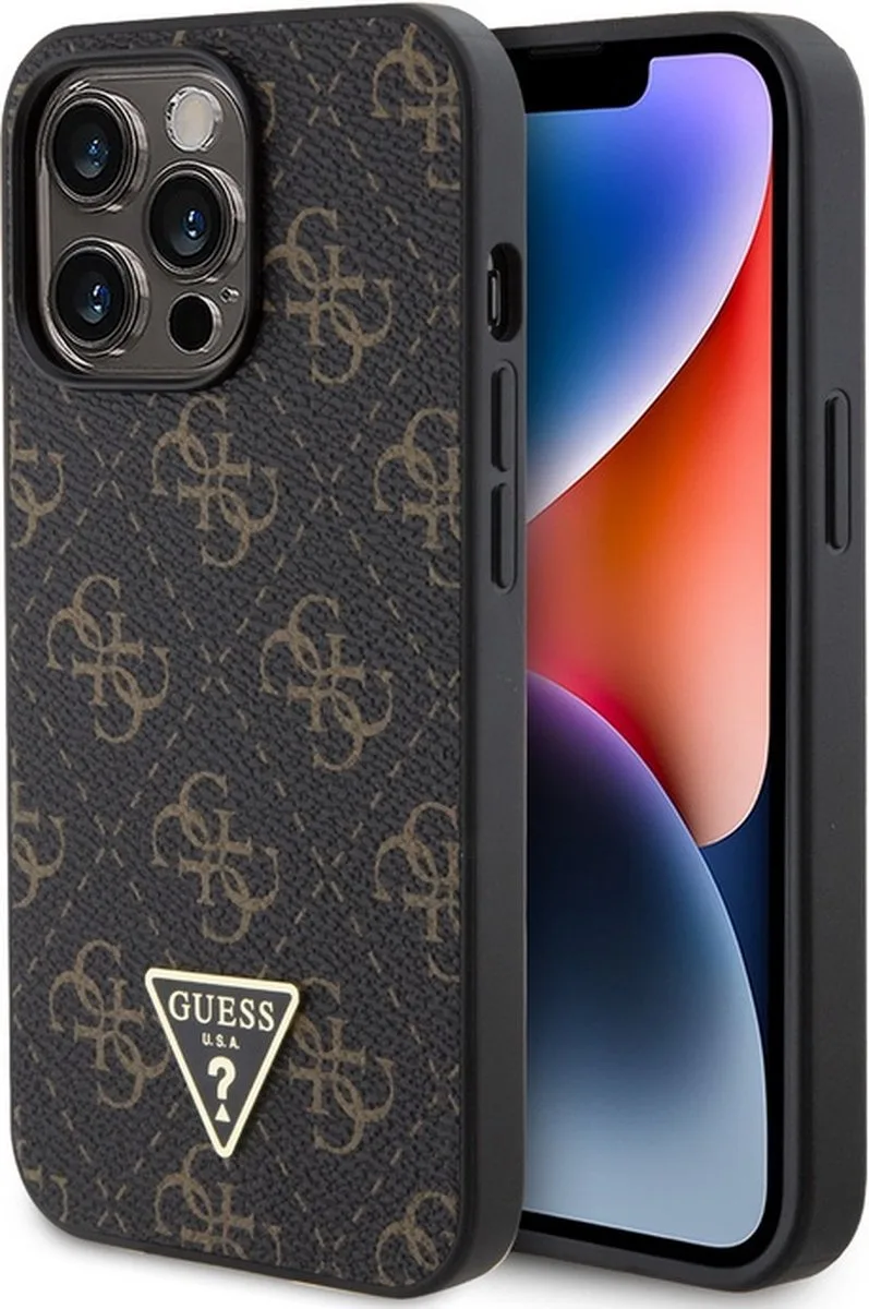 Guess 4G Triangle Logo Back Case - Geschikt voor Apple iPhone 13 Pro Max (6.7") van Guess in Zwart – productfoto